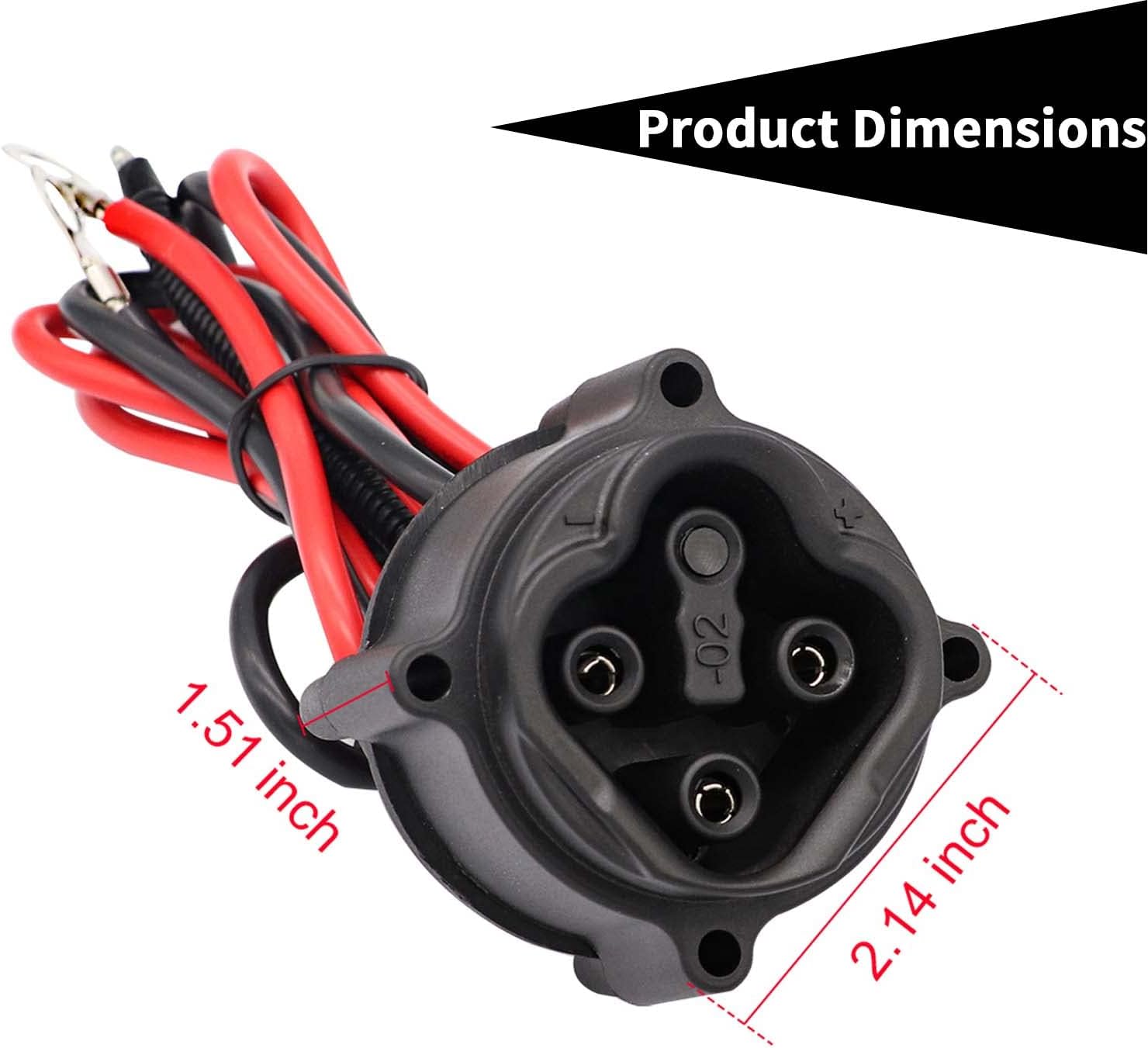 Yamaha 48 Volt Golf Cart Charger Receptacle with Harness for 2008-2010 G29 Drive electric models | Drive-up