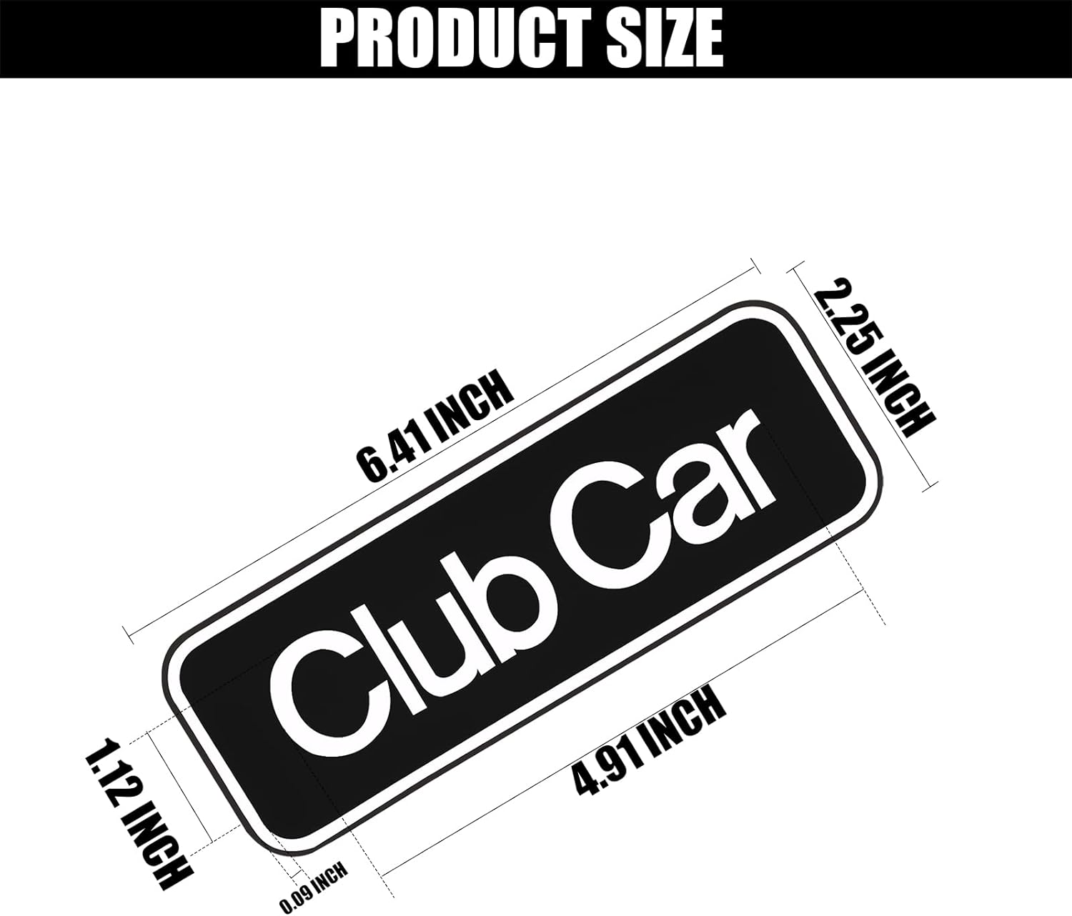 Name Plate for Club Car Onward Emblem Silver for Golf Cart-6.42" X 2.24" | Drive-up