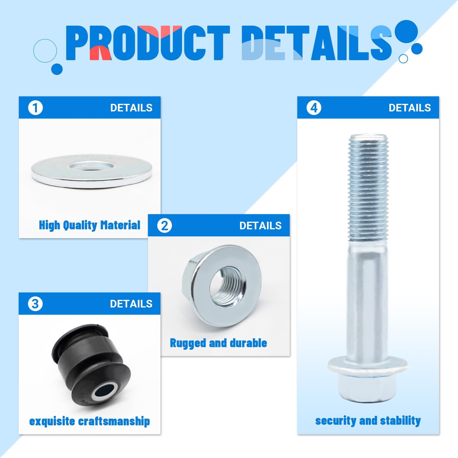 DRIVE-UP Golf Cart Rear Arm Rear Bushing Mounting Kit, Applicable to 1996-Up Yamaha G&E G16,G19,G20,G21,G22,G23,27,G28,G29 Drive Alternate OEM #JN6-F2124-10-00/ JN6-F2124-00-00