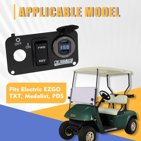 EZGO Forward Reverse Switch Console w/Dual USB & Voltmeter - Fits TXT/Medalist/PDS |Drive-up