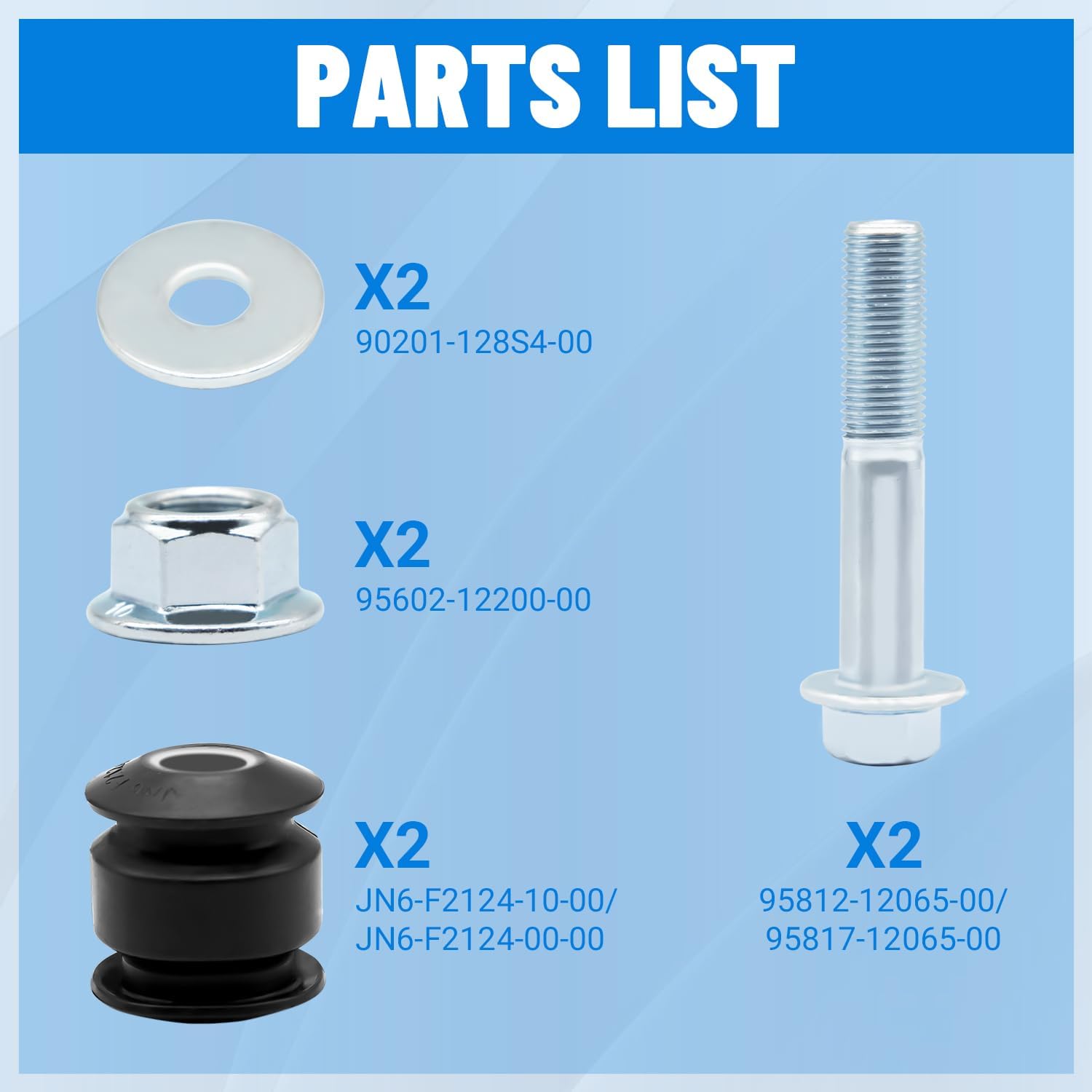 DRIVE-UP Golf Cart Rear Arm Rear Bushing Mounting Kit, Applicable to 1996-Up Yamaha G&E G16,G19,G20,G21,G22,G23,27,G28,G29 Drive Alternate OEM #JN6-F2124-10-00/ JN6-F2124-00-00