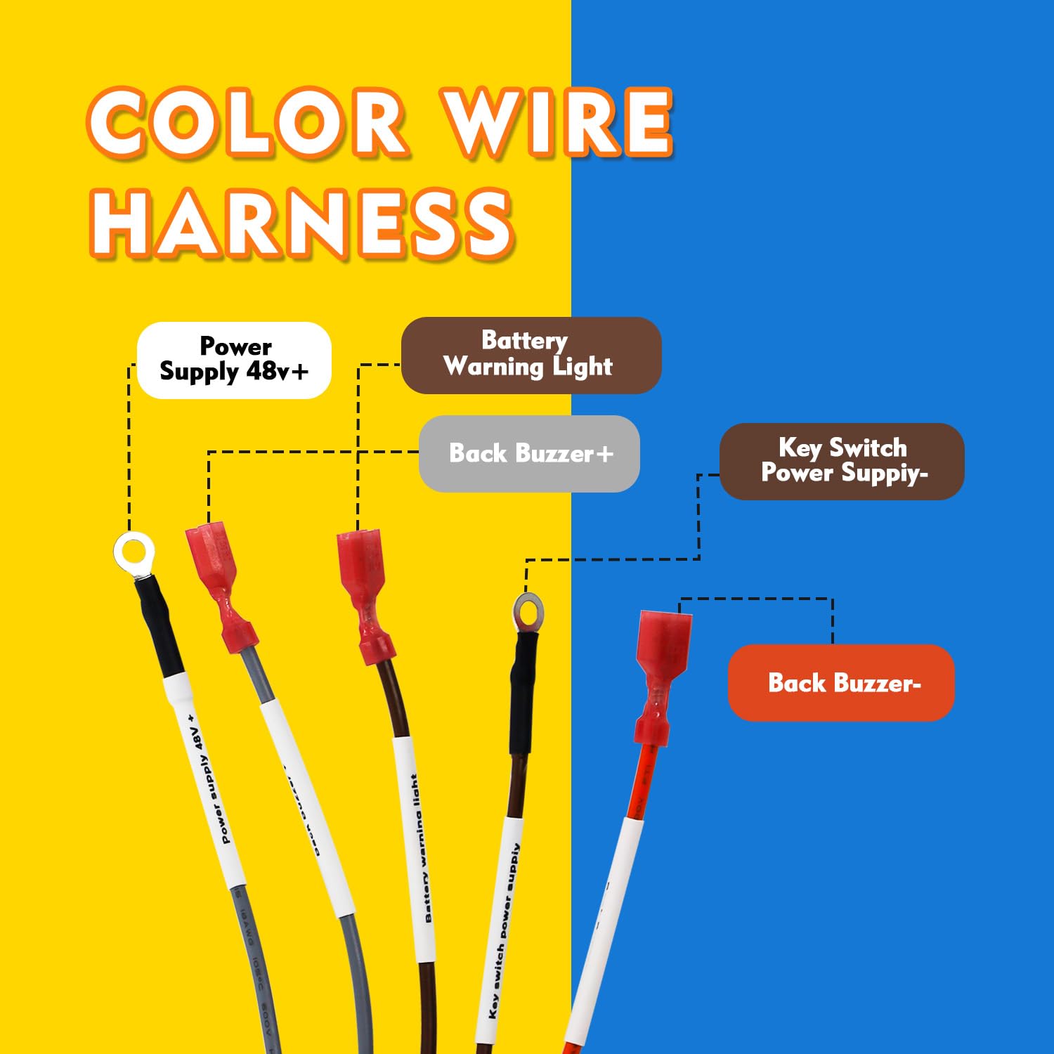DRIVE-UP Golf Cart Control Wiring Harne10-5201, DS Complete Vehicle Wiringss for Club Car DS - Black Controller #15 Harnesses,OEM #102196601