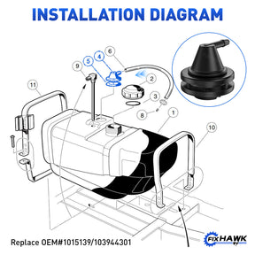 golf cart tank vent isolator for club car