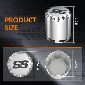 4-Pack Chrome Universal Golf Cart Wheel Hub Caps