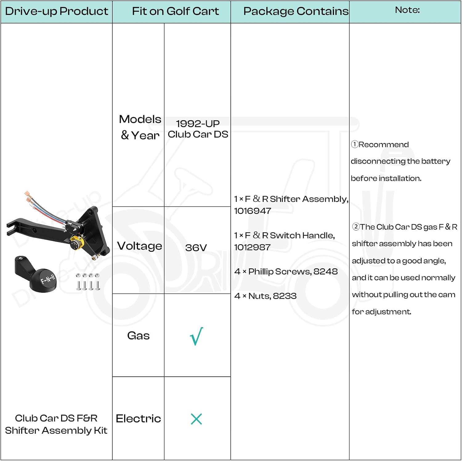 Gas Golf Cart Forward and Reverse Switch Fits Club Car DS 1992-Up | DRIVE UP