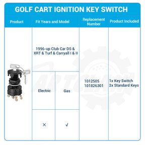 club car golf cart ignition switch