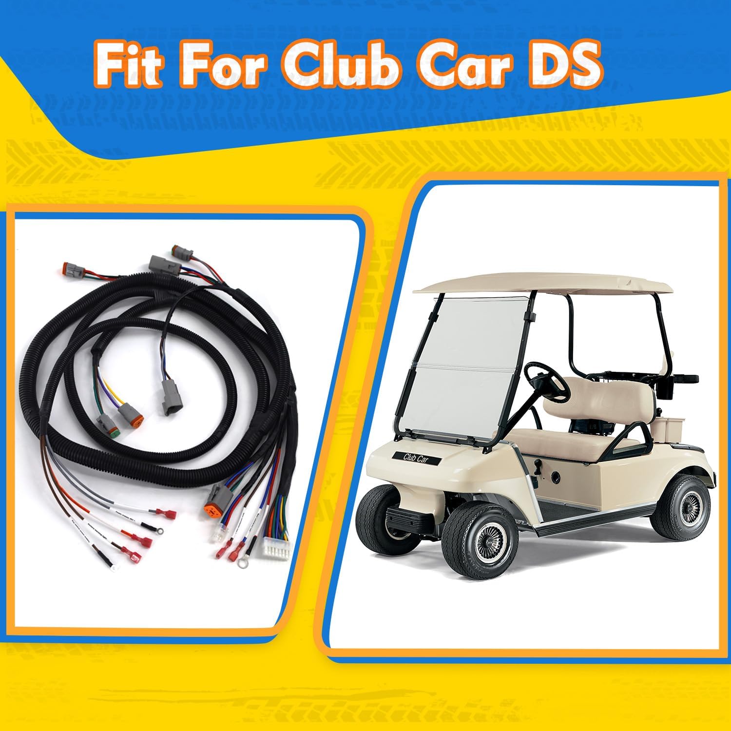 Complete Wiring Harness for Club Car DS with Black Controller 1510-5201