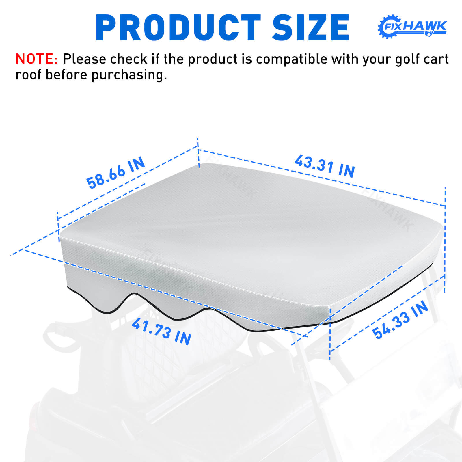 Golf Cart Roof Sun Shade Cover for Club Car Precedent 2 Passenger Models | Drive-up