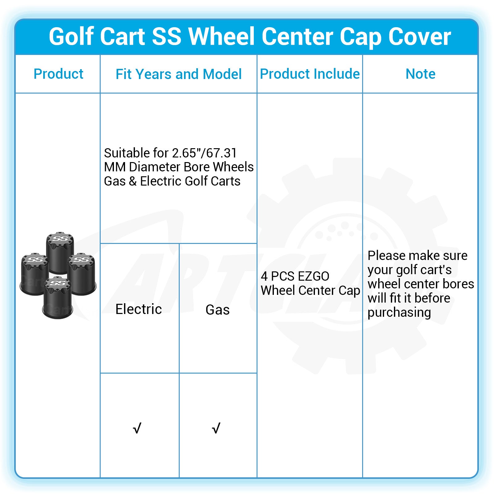 center caps for golf cart wheels