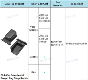 Bag Rack Strap Buckles for Club Car