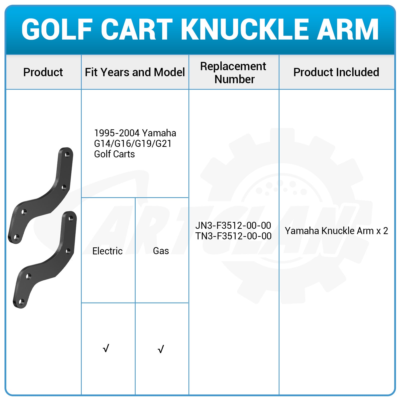 yamaha golf cart knuckle arm