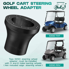 Black EZGO Golf Cart Steering Wheel Adapter for TXT & RXV Models | Drive-up