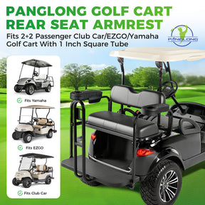 Golf Cart Armrests with Cup Holder and Phone Storage Pouch Fit Club Car EZGO Yamaha | Drive-up