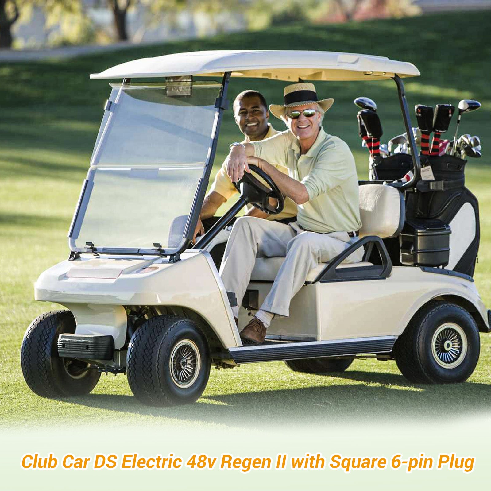 Golf Cart On Board Computer OBC with Square 6-Pin Plug for Club Car DS Elec 48v Regen II IQ, OEM #101909902, AM1229201 |Drive-up