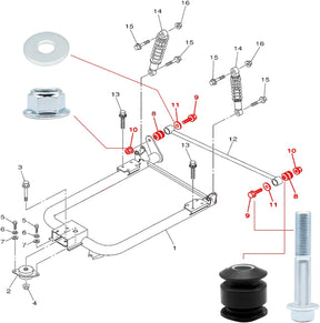 Yamaha Golf Cart Rear Arm Bushing Mounting Kit