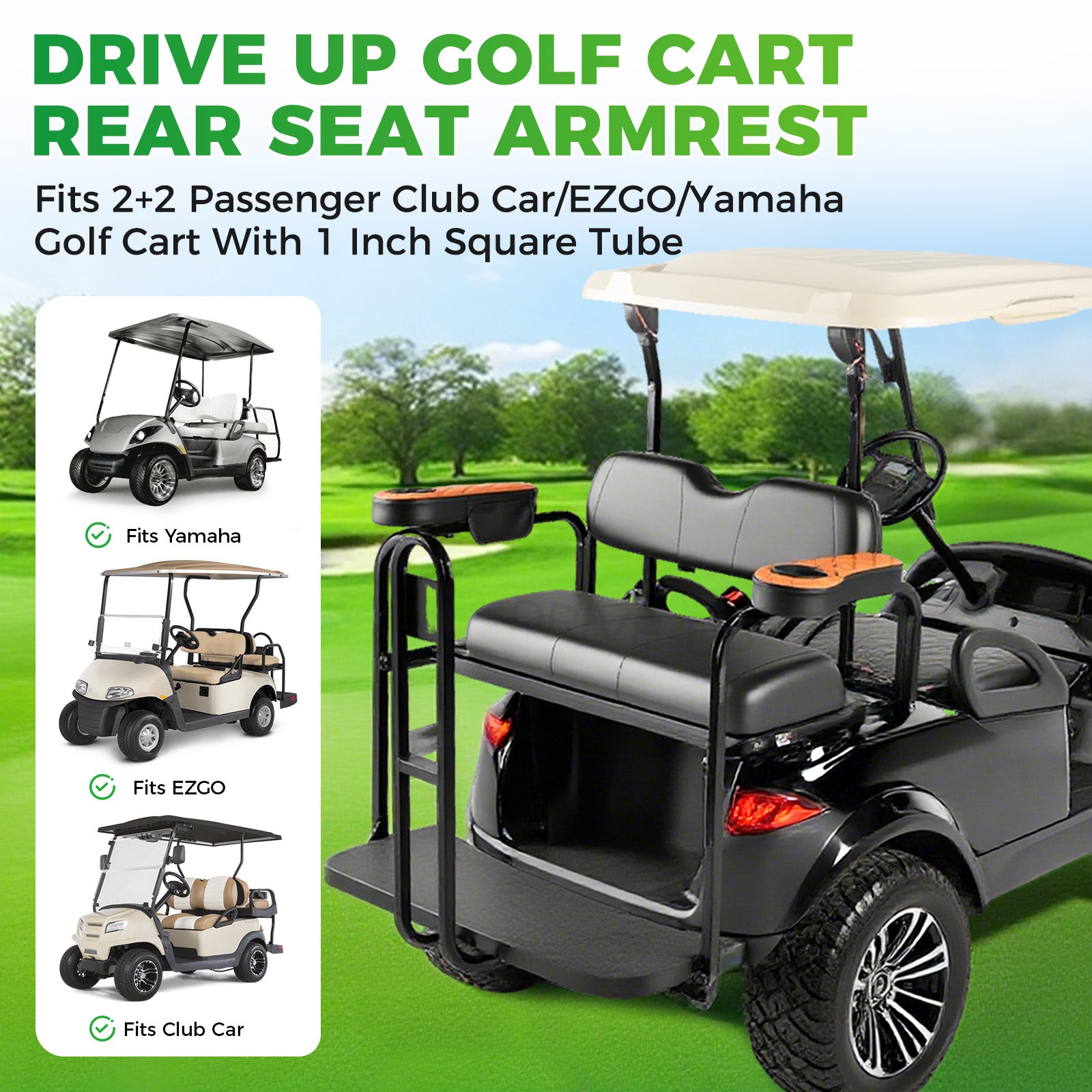 Golf Cart Armrests with Cup Holder