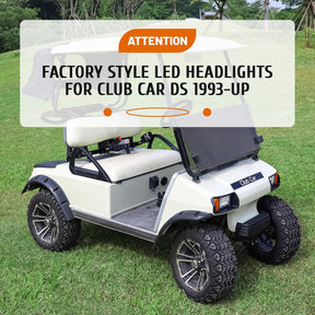 12 Volt Golf Cart LED Headlight Kit with Adapter Wire 1993-Up Club Car DS | DRIVE UP