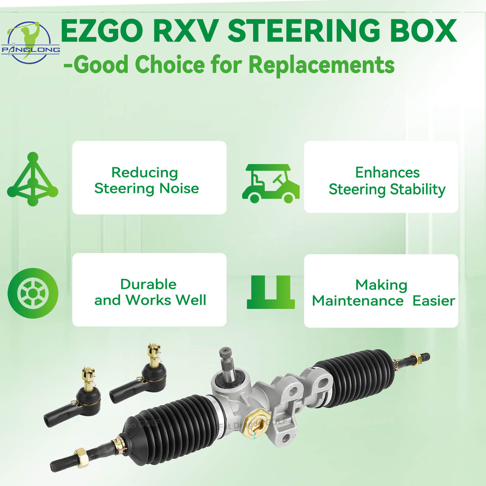 EZGO RXV Steering Rack Assembly with Ball Joints 2008-Up | Drive-up