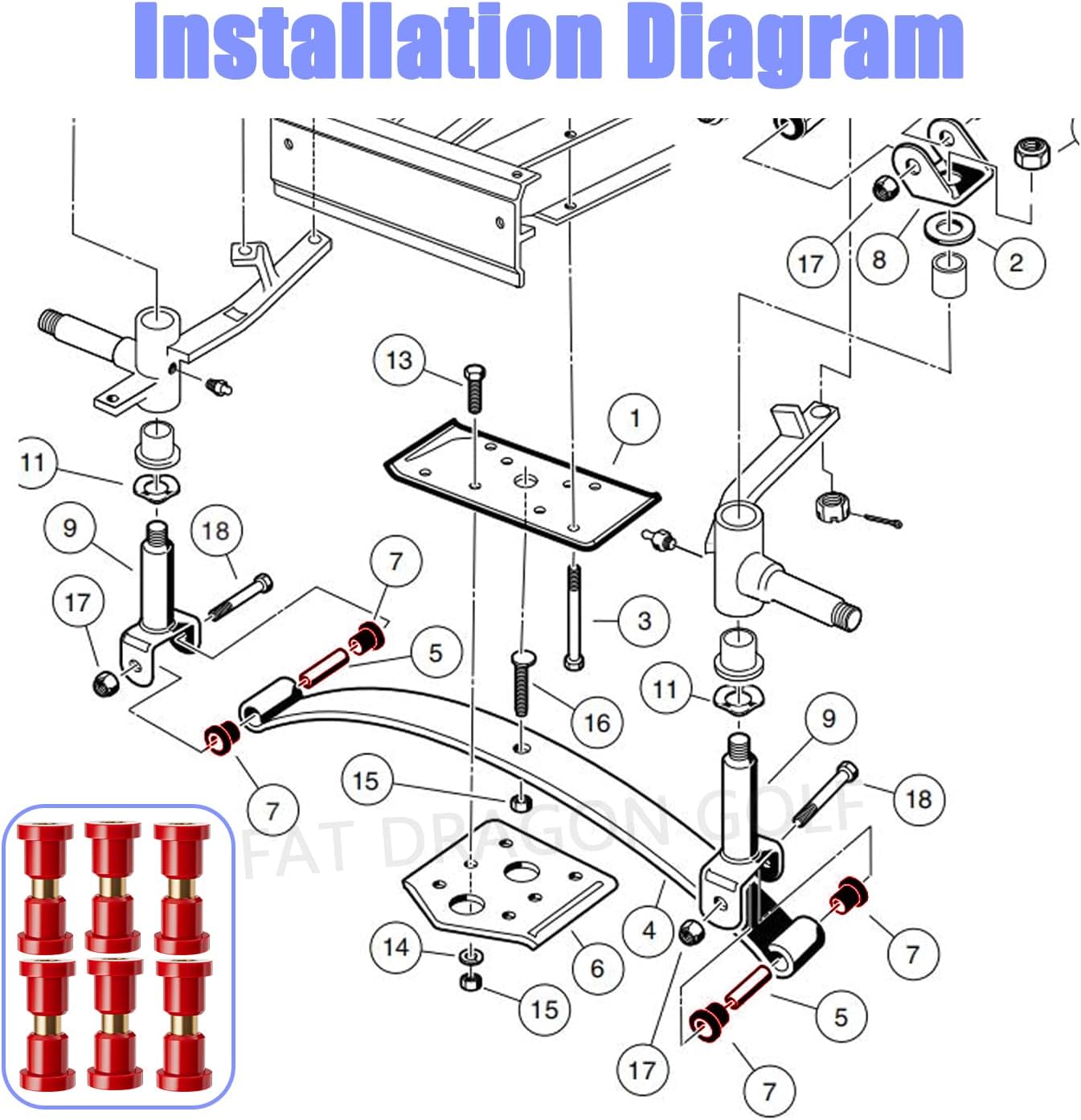 club car leaf spring bushings​