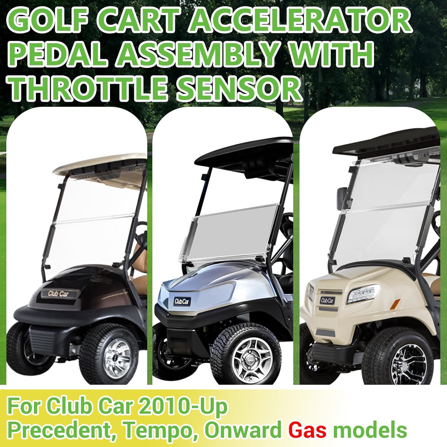 Golf Cart Accelerator Pedal Assembly with Throttle Sensor Kit for Club Car 2010-Up Precedent/Tempo/Onward - DRIVE UP