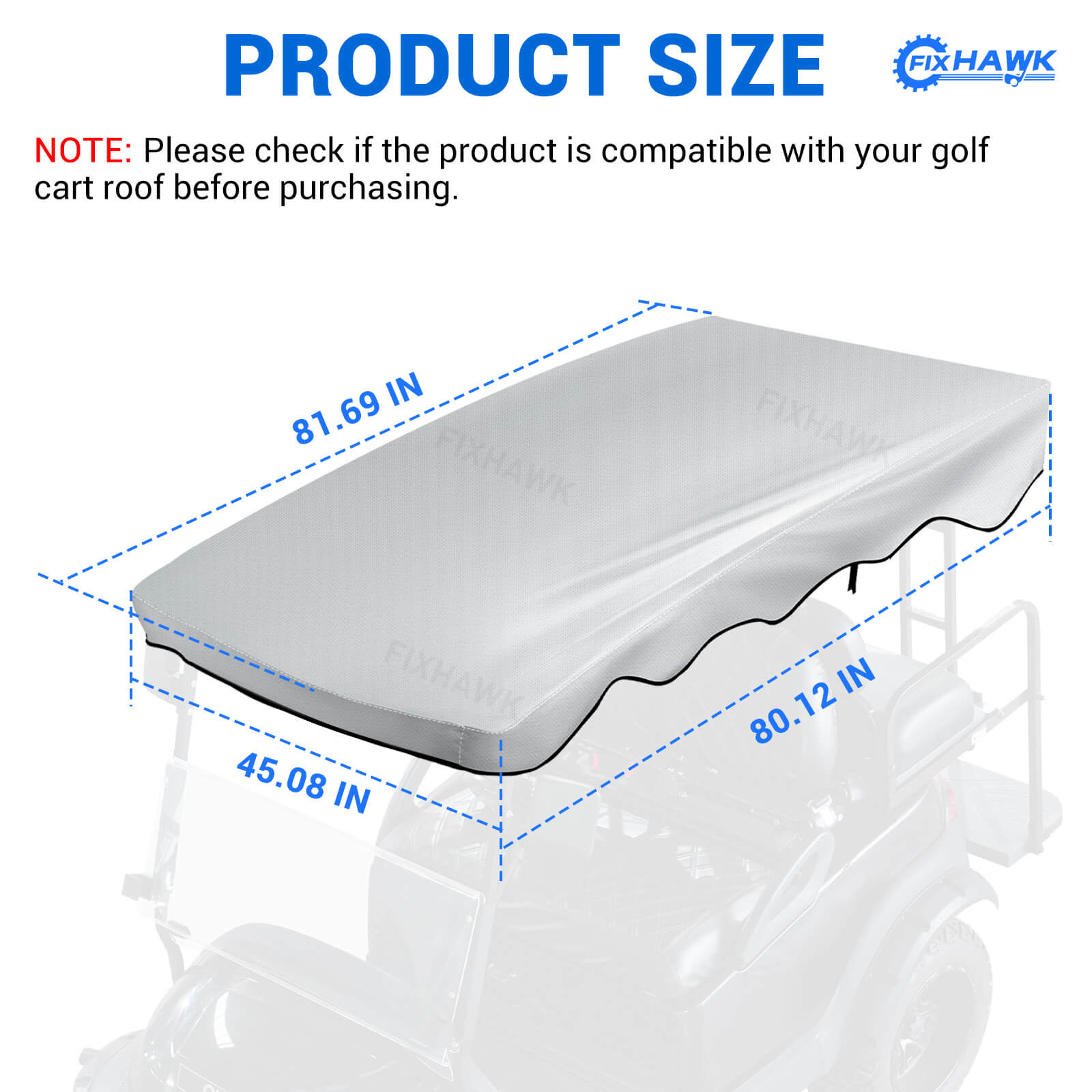 Golf Cart Roof Sun Shade Cover for Club Car Precedent 2 Passenger Models | Drive-up
