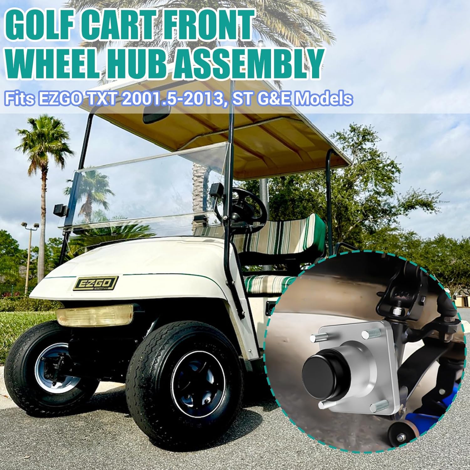 Golf Cart Front Wheel Hub Set with Bearings for EZGO TXT 2001-2013 | DRIVE UP