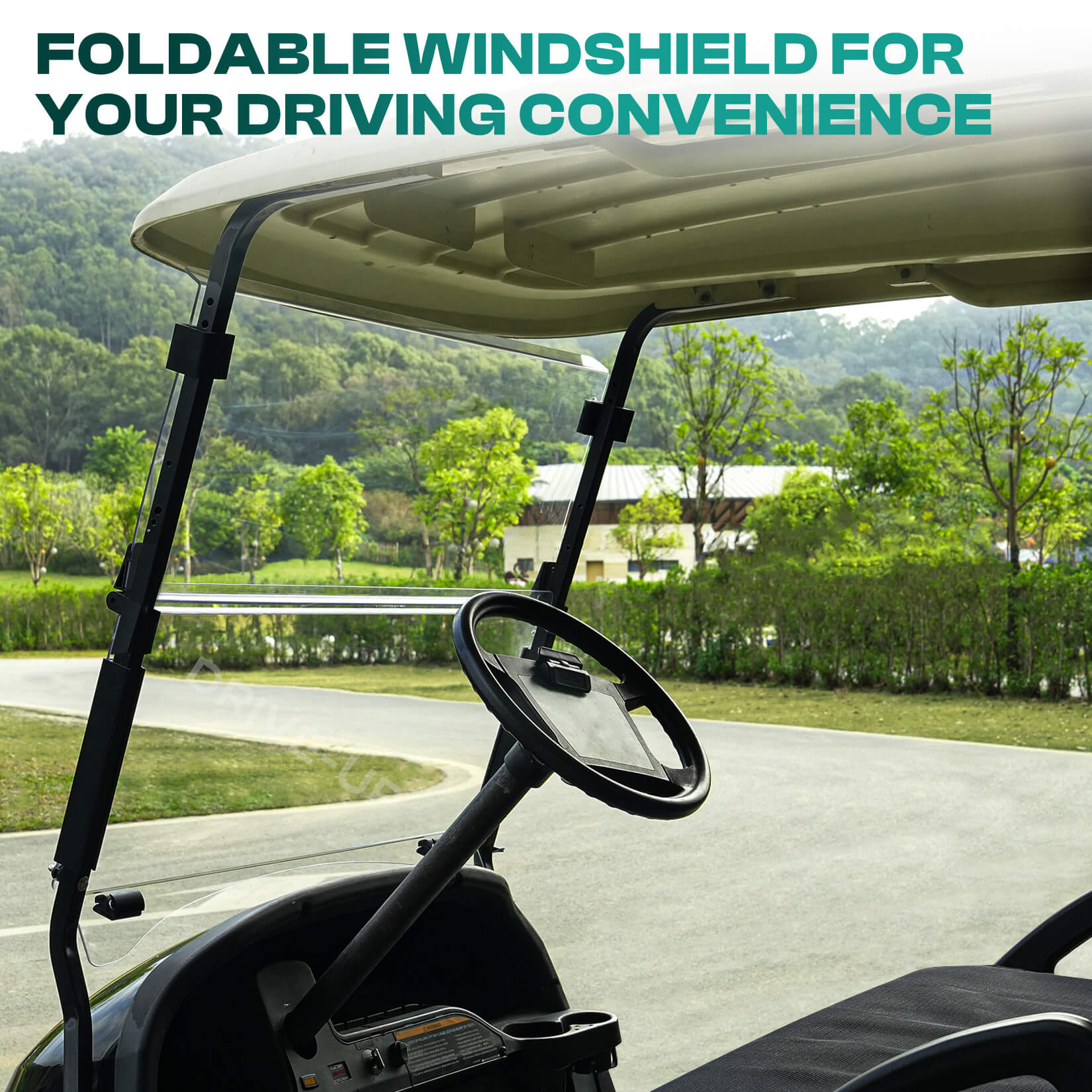 Club Car Windshield Clear Foldable for Precedent Tempo Onward 2004-Up Gas and Electric models | Drive-up