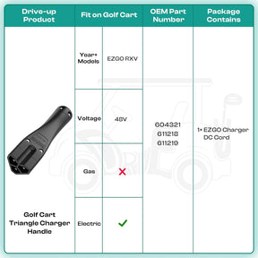 48V Triangle Charger Plug Handle for EZGO RXV Golf Carts | DRIVE UP