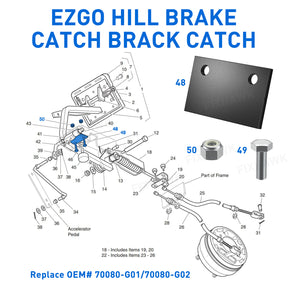 ezgo hill brake catch bracket