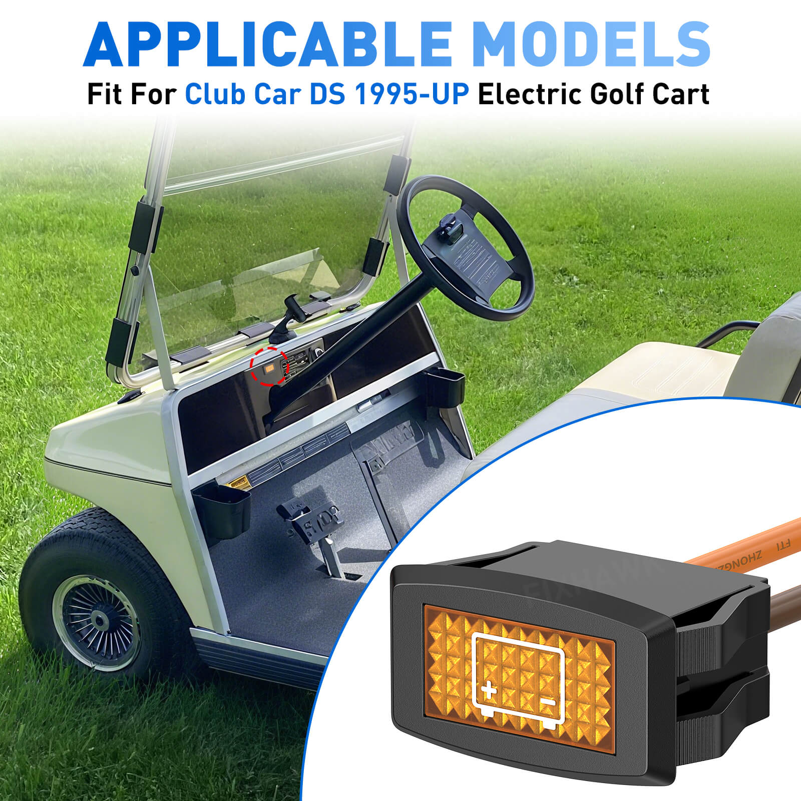 48 Volt Golf Cart Battery Light - Warning Light Replacement for Club Car Precedent | Drive - up - Drive - up