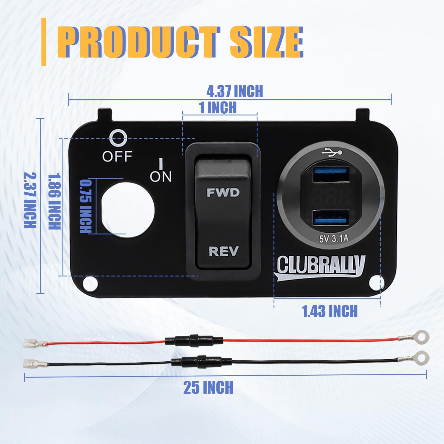 EZGO Forward Reverse Switch Console w/Dual USB & Voltmeter - Fits TXT/Medalist/PDS |Drive-up