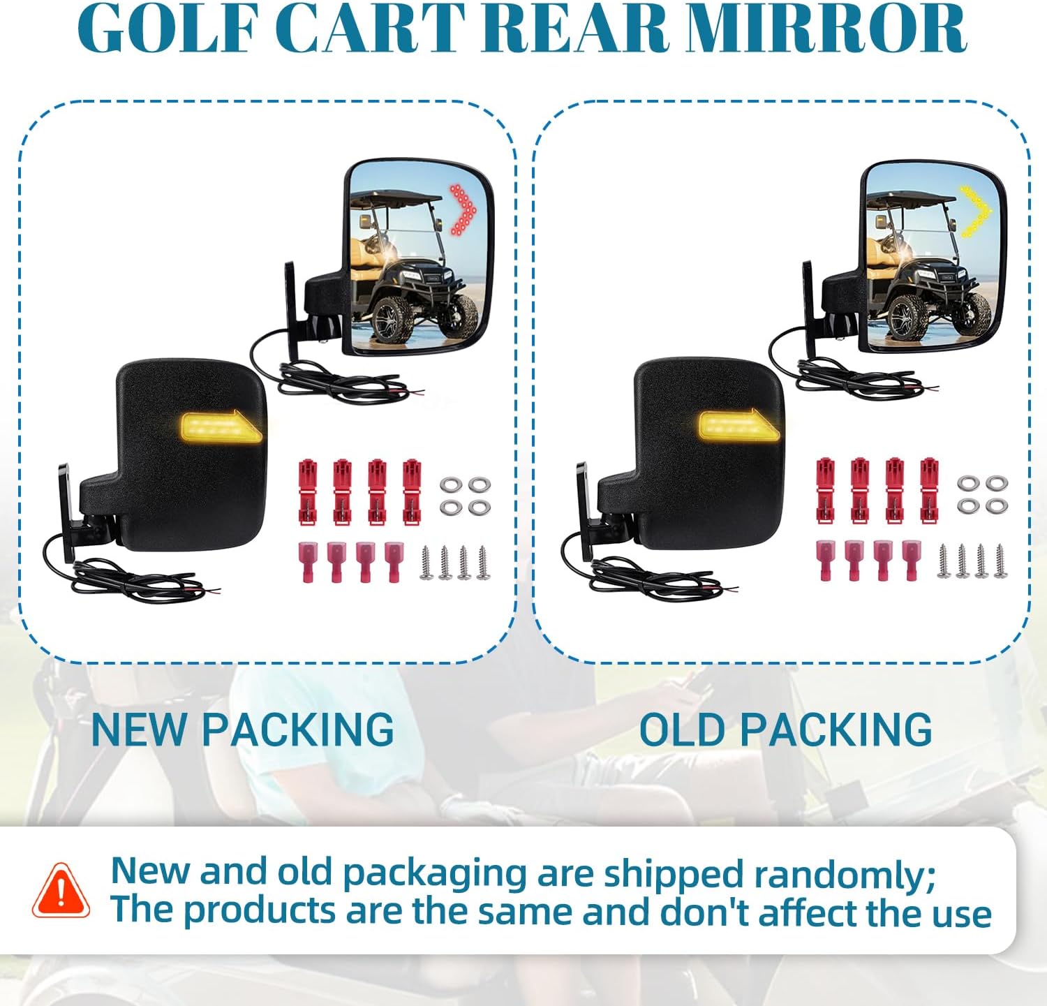 Universal Golf Cart Side Rear View Mirror with Turn Signal