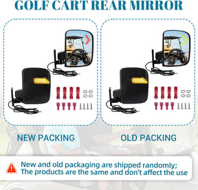 Universal Golf Cart Side Rear View Mirror with Turn Signal