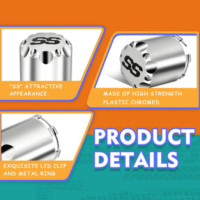 DRIVE-UP Universal Golf Cart ITP SS Wheel Center Cap Cover, 8,10,12 Inch Push in Style Chrome Center Hub Caps for Club Car EZGO Yamaha Golf Cart Wheel-Silver 4 Packs (Height 3.21" / Outer Diameter 2.75")