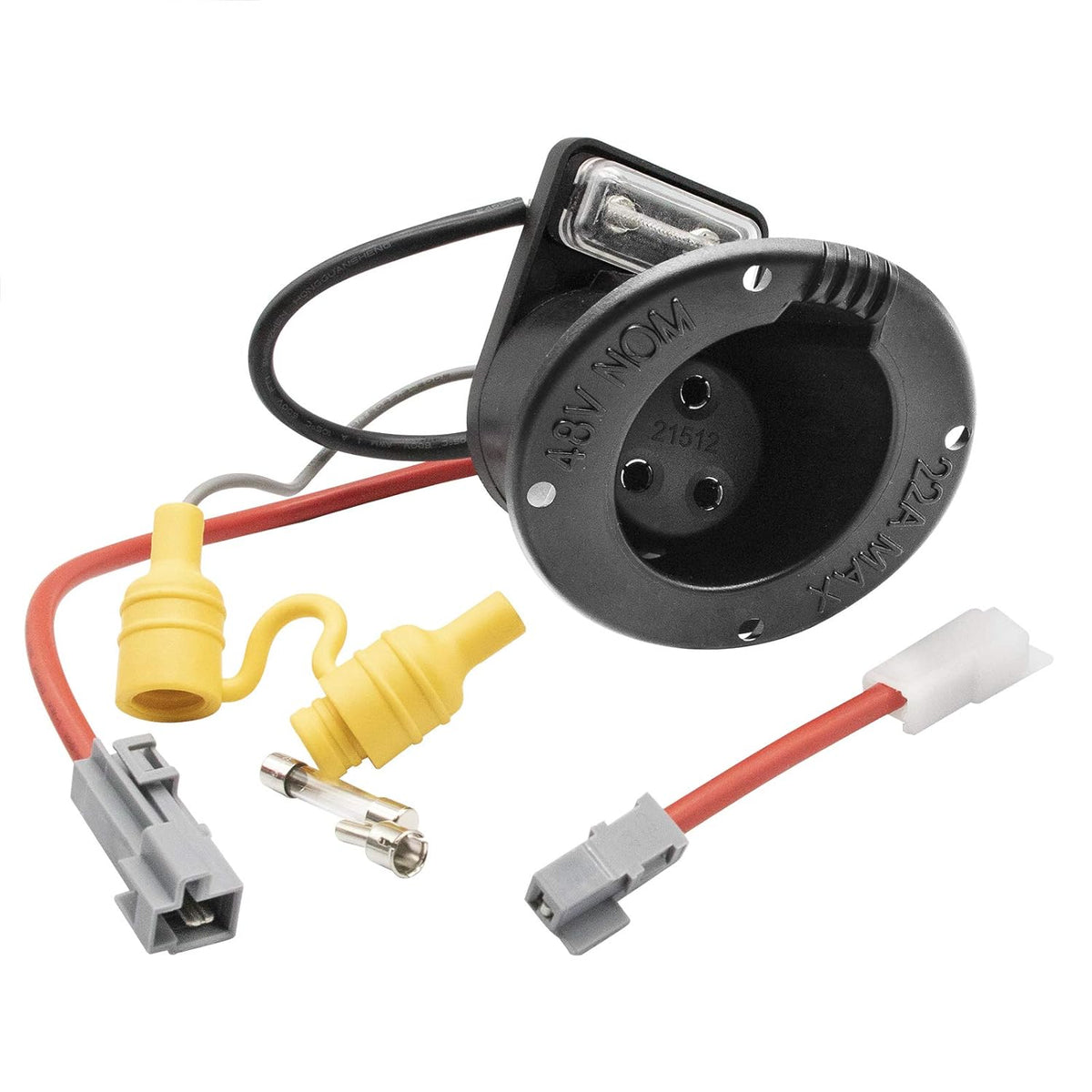 Drive-up Club Car Carryall Charger Receptacle and Fuse Assembly Kit 102848701/102848702