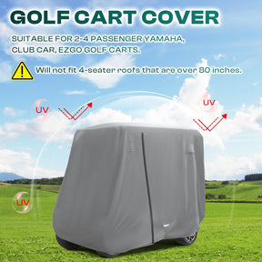 Universal Golf Cart Cover with Doors - Waterproof 420D/600D |Drive-up