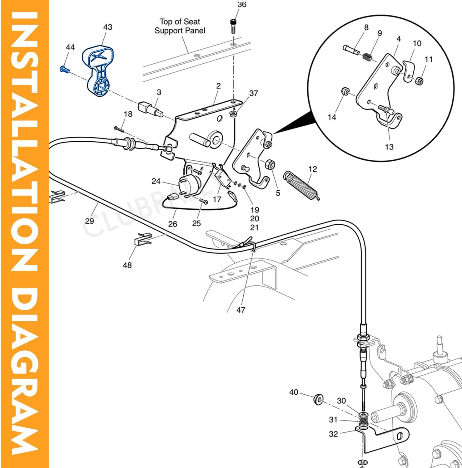 Golf Cart Forward Reverse Shifter Handle, FNR Handle Fit for 1994-UP EZGO Gas & Electric TXT, Medalist, OEM #71205-G01