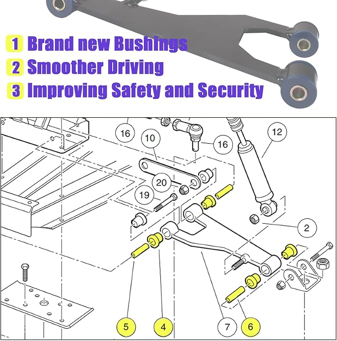 Club Car A Arm Bushings for DS