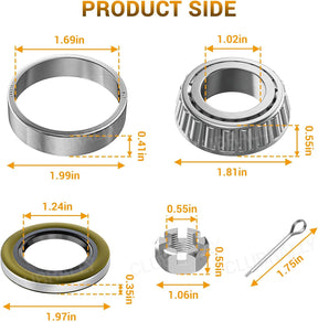EZGO TXT Golf Cart Front Wheel Bearing & Seal Replacement Kit 1976-Up | Drive-up
