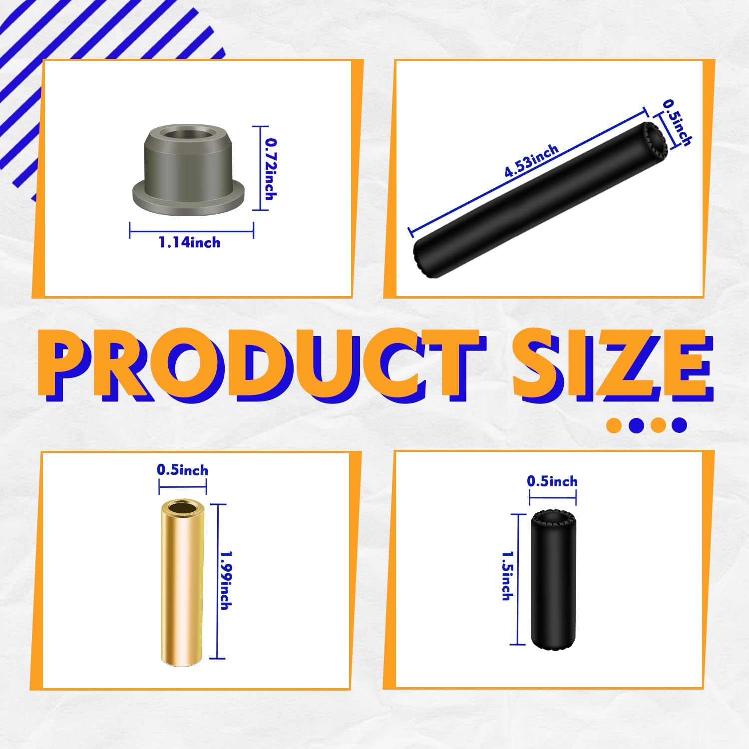 Front Leaf Spring and Front Upper A Arm Suspension for Club Car Precedent and 2018-up Tempo Golf Cart,Bushing and Sleeve Kit |Drive-up