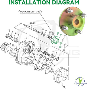 yamaha golf cart wheel hub