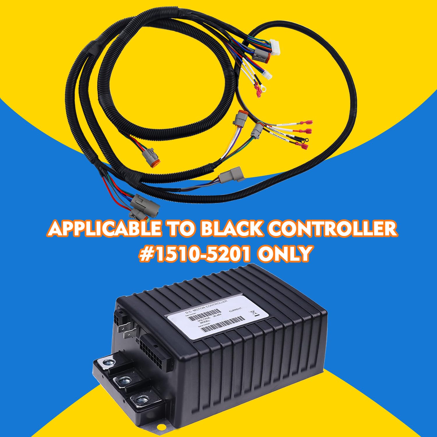 DRIVE-UP Golf Cart Control Wiring Harne10-5201, DS Complete Vehicle Wiringss for Club Car DS - Black Controller #15 Harnesses,OEM #102196601