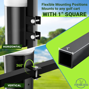 Golf Cart Sand Bottle with Holder, No-Drilling Universal Golf Sand Bottle, Divot Filler Sand Bottle for Club Car, EZGO, Yamaha with 1" Tube Bracket; Large Capacity with Rattle Proof Holder |Drive-up