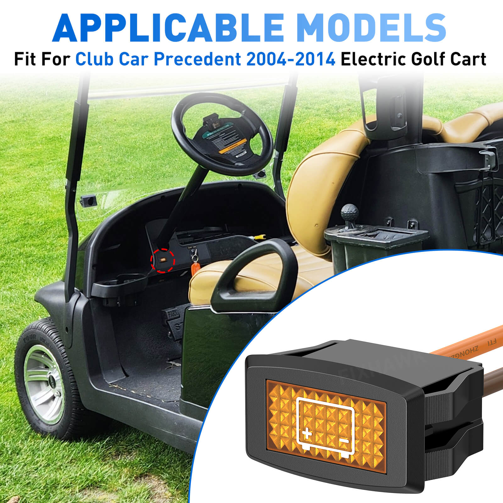 48 Volt Golf Cart Battery Light - Warning Light Replacement for Club Car Precedent | Drive - up - Drive - up