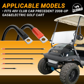 3 Gauge Golf Cart Battery Cables Set for Club Car Precedent 48 Volt