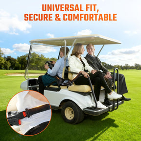 42-Inch Golf Cart Retractable Seat Belt Kit with Brackets for 2+2 Golf Carts