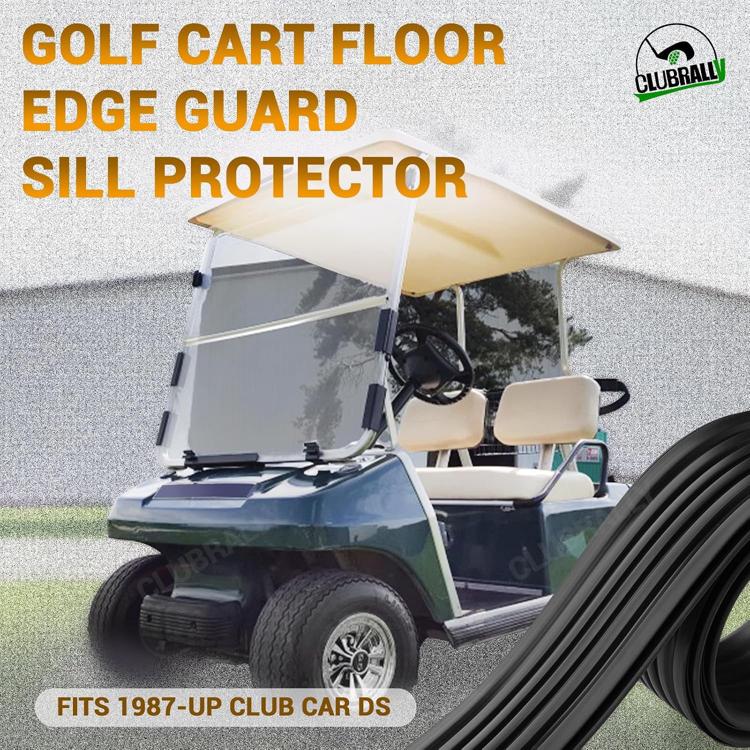 Rubber Golf Cart Floor Edge Protector for Club Car DS 1987-Up 2 PCS | DRIVE UP