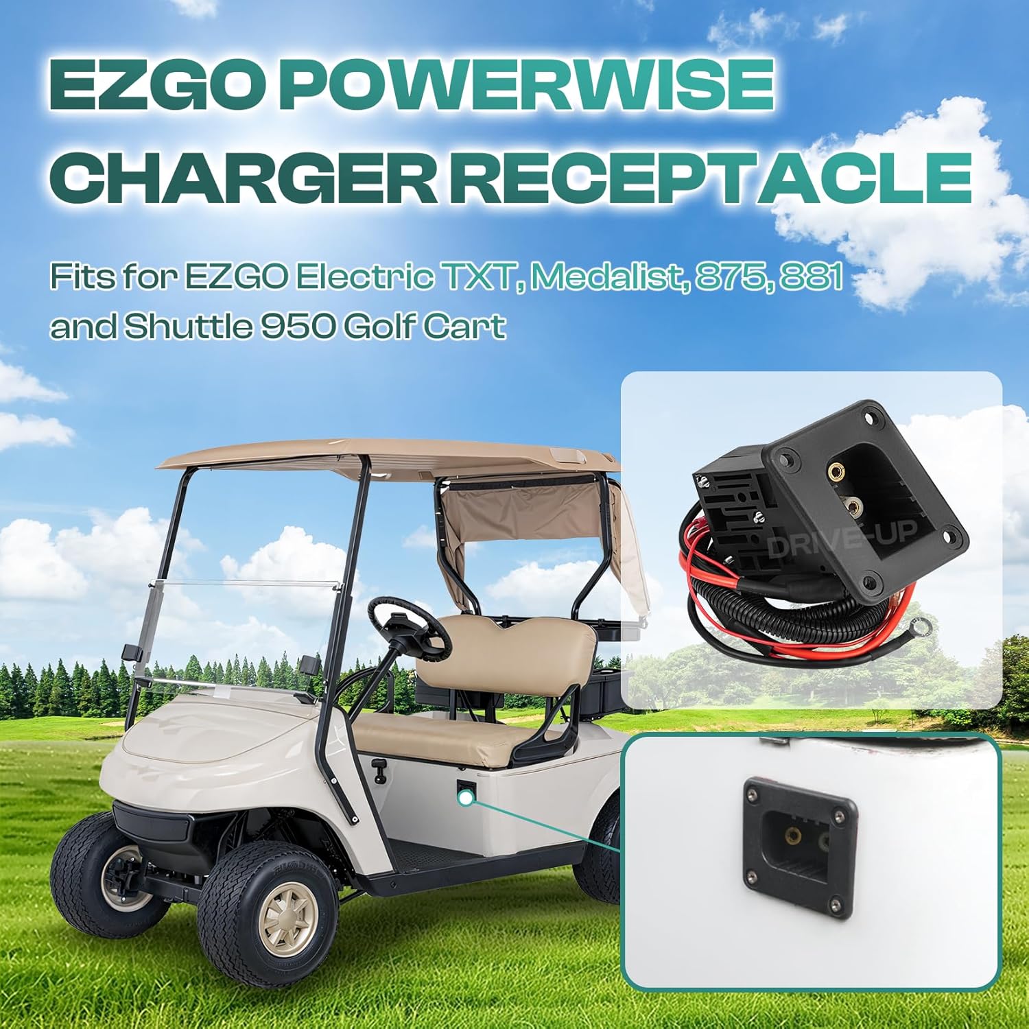 36V Powerwise Charger Receptacle for EZGO TXT & Medalist 1994-2008