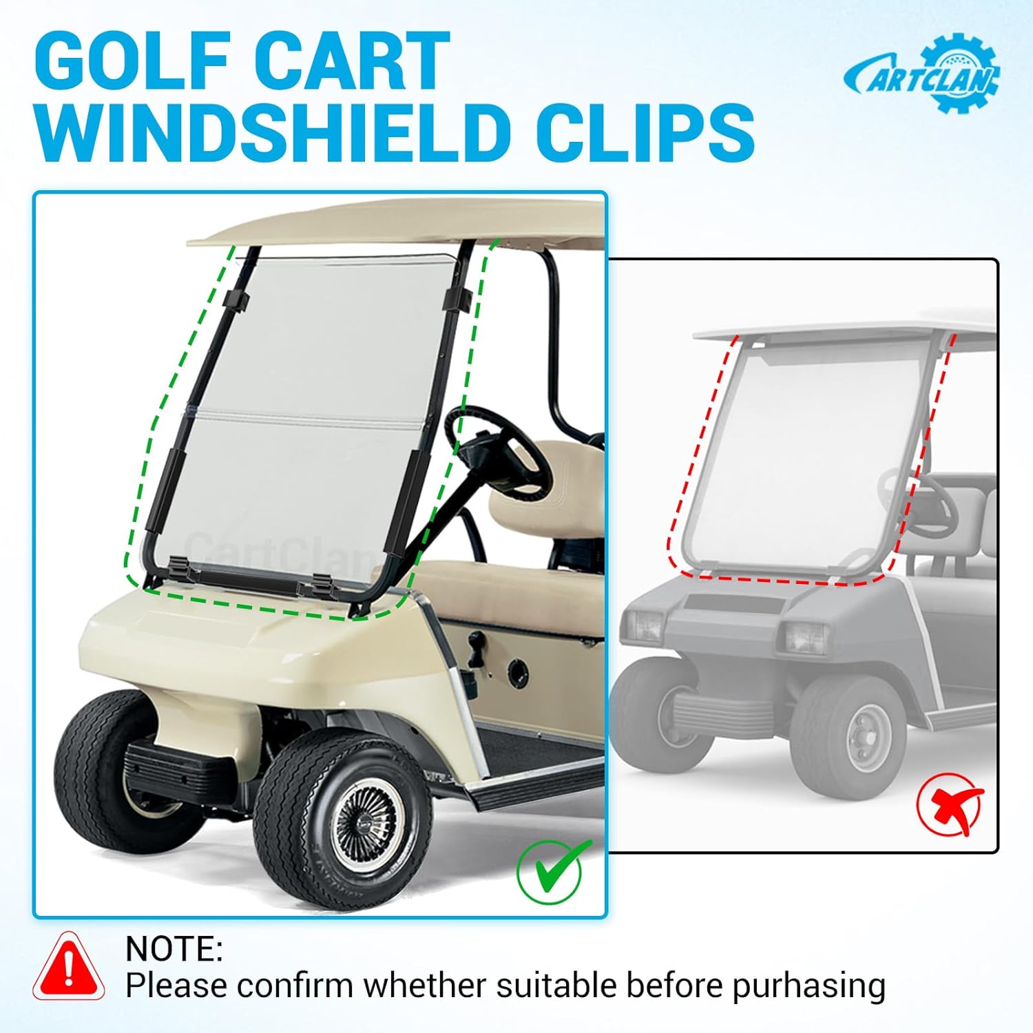 Golf Cart Windshield Retaining Clip Kits Fits Club Car DS