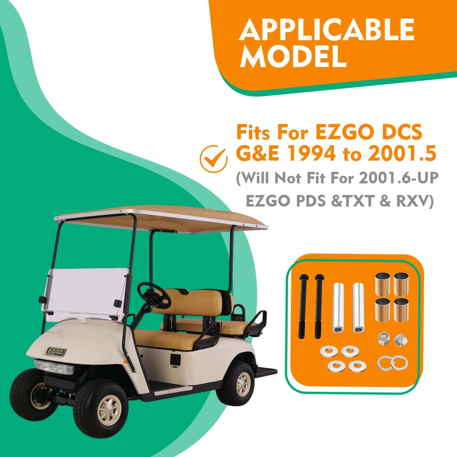 King Pin Tube & Spindle Bushing Kit for EZGO DCS Golf Carts